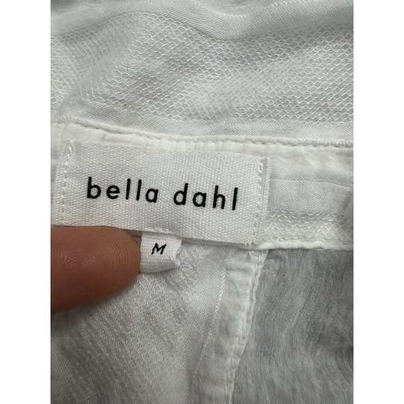 BELLA DAHL Pintucked Shirt White Button Up Short Sleeve MINT - Picture 14 of 14